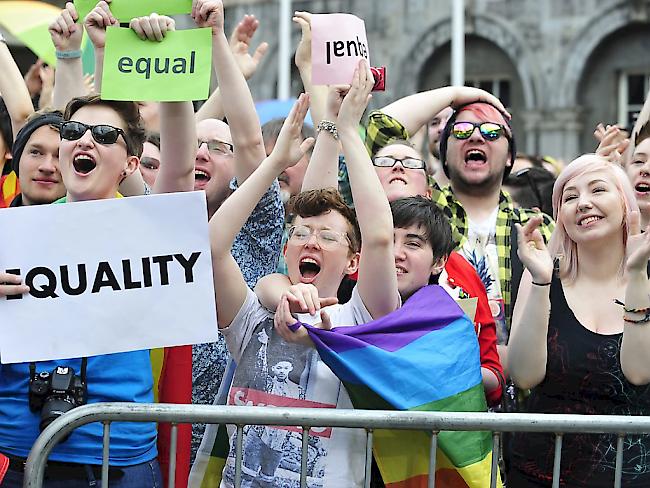 Befürworter der Homo-Ehe in Irland feiern ihren klaren Abstimmungssieg